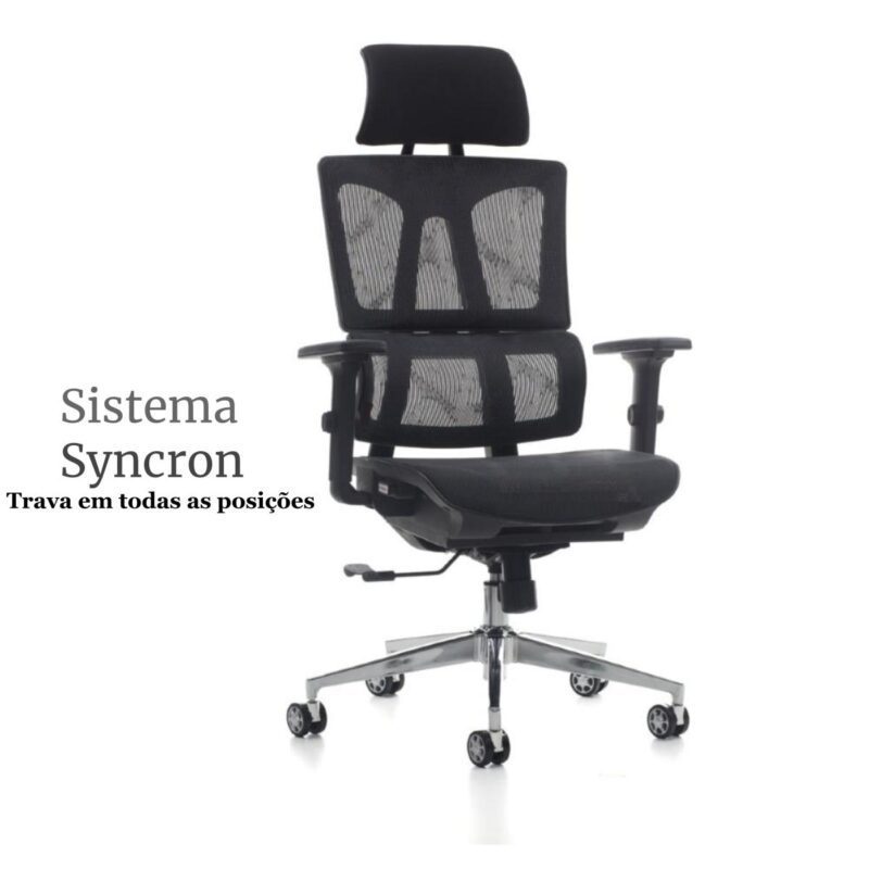 Cadeira Presidente Tela MK – 4011 – COR PRETO 30038 MÓVEIS DONATO Cadeira de Tela 2