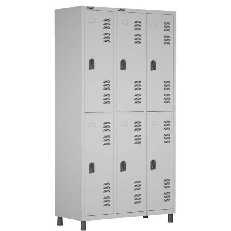 Roupeiro LOCKER de Aço c/ 06 PORTAS GRANDES – 1,90×0,96×0,40m – CZ/CZ – W3 – 11014 MÓVEIS DONATO Roupeiro de Aço 2