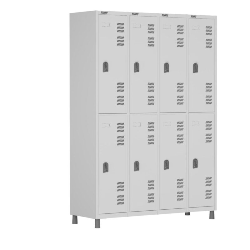 Roupeiro LOCKER de Aço c/ 08 PORTAS GRANDES – 1,90×1,28×0,40m – CZ/CZ – W3 – 11015 MÓVEIS DONATO Roupeiro de Aço 2