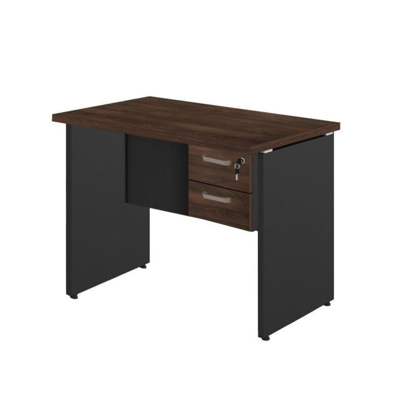 Mesa Escritório 1,20×0,60m – C/ 02 Gavetas MARSALA / PRETO – 23471 MÓVEIS DONATO Linha 30 mm 2