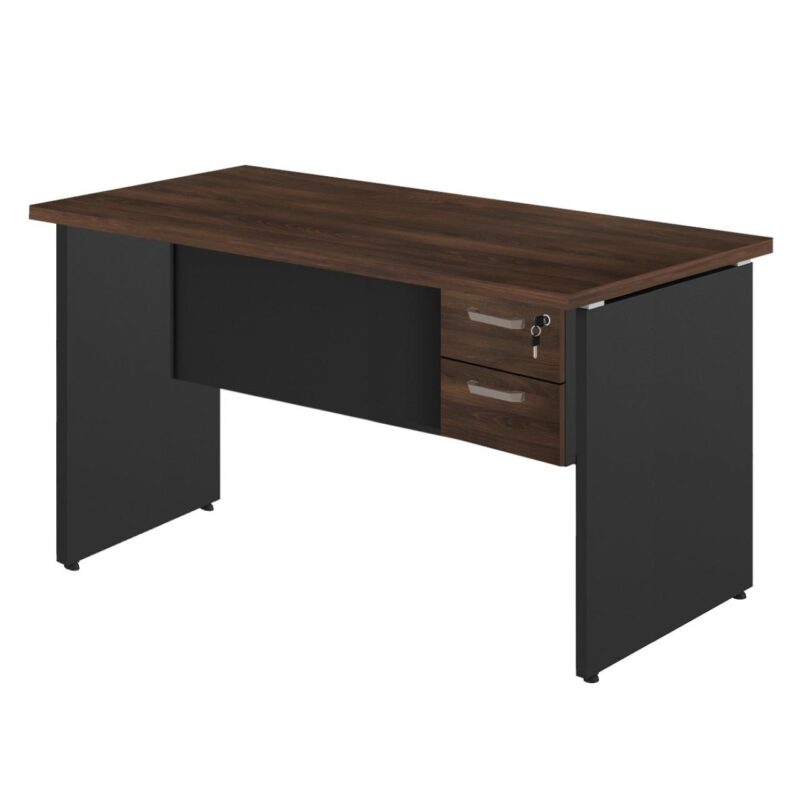 Mesa Escritório 1,70×0,60m – C/ 02 Gavetas MARSALA / PRETO – 23475 MÓVEIS DONATO Linha 30 mm 2