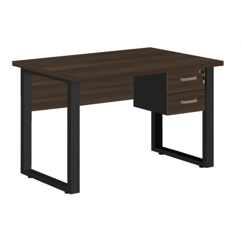 Mesa Escritório PÉ QUADRO – 1,20×0,60m – C/ Gavetas – MARSALA/PRETO – 25471 MÓVEIS DONATO Linha 30 mm 2