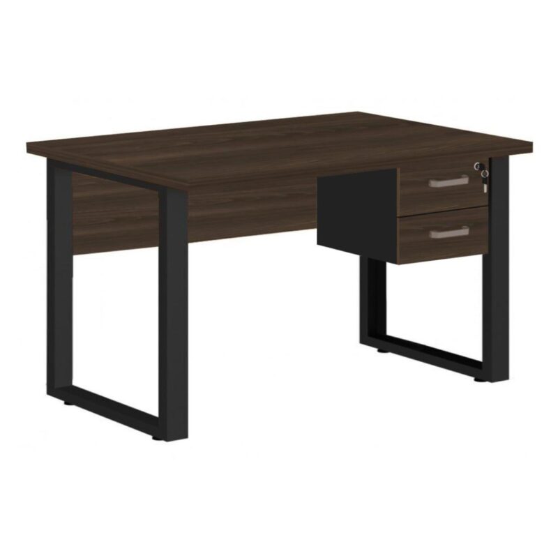 Mesa Escritório PÉ QUADRO 1,50×0,60m – C/ Gavetas – MARSALA/PRETO – 25473 MÓVEIS DONATO Linha 30 mm 2