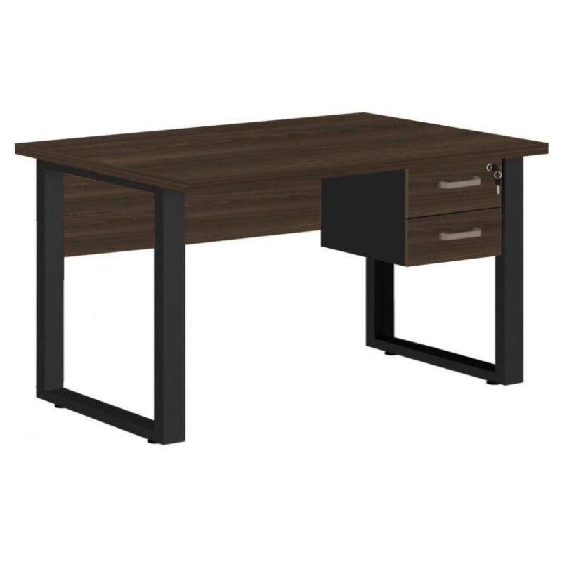 Mesa Escritório PÉ QUADRO 1,70×0,70m – C/ Gavetas – MARSALA/PRETO – 25475 MÓVEIS DONATO Linha 30 mm 2