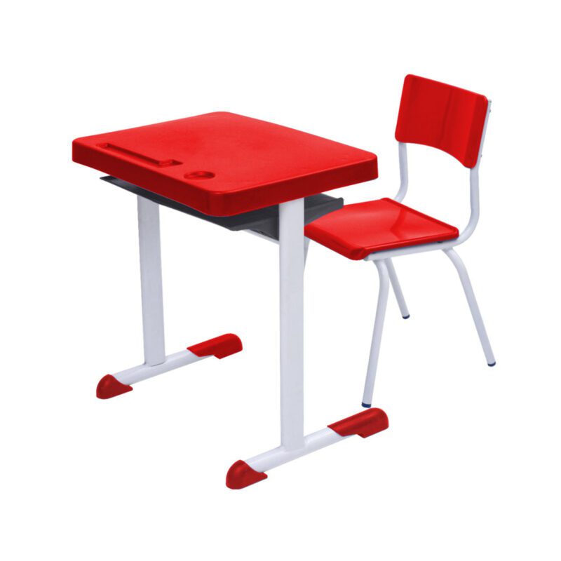 Kit Escolar Individual – (Mesa e Cadeira) – INFANTIL 03 a 06 Anos COR VERMELHO – 41090 MÓVEIS DONATO Conjunto Escolar 2