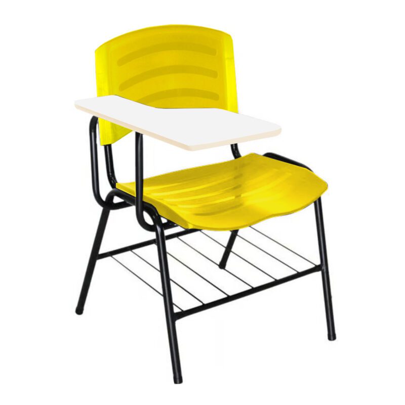 Cadeira Universitária Plástica com Prancheta MDF – COR AMARELO 34019 MÓVEIS DONATO Carteira Escolar 2