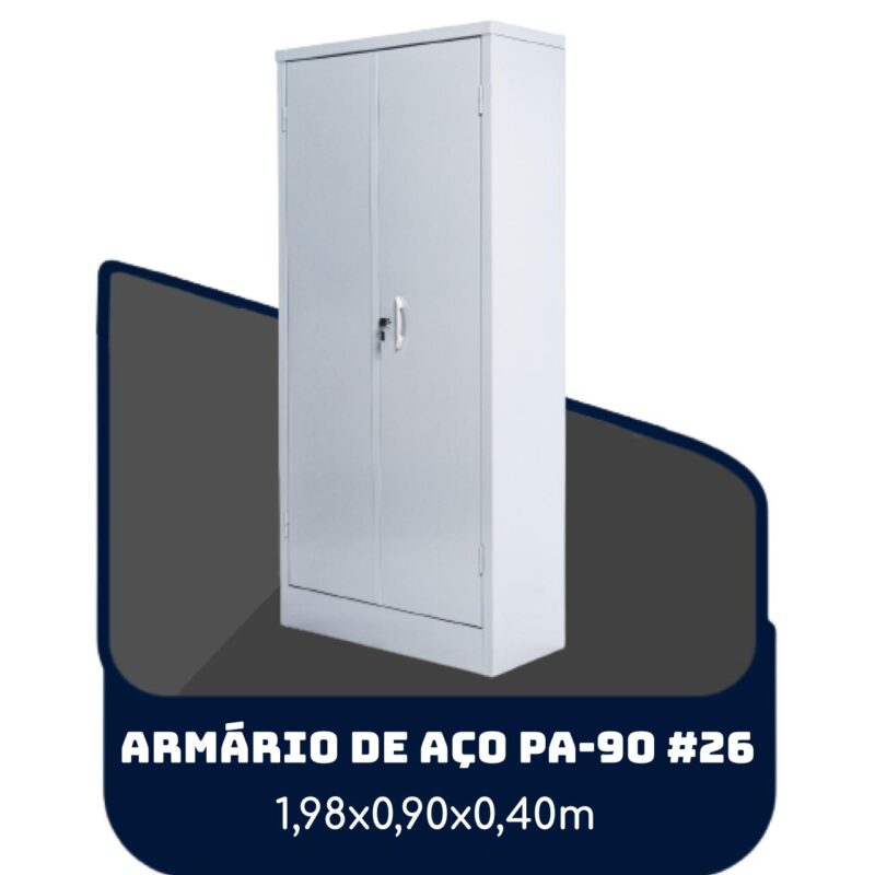 Armário de Aço PA 90 #26 – 1,98×0,90×0,40m – SA – 13120 MÓVEIS DONATO Armário de Aço 2