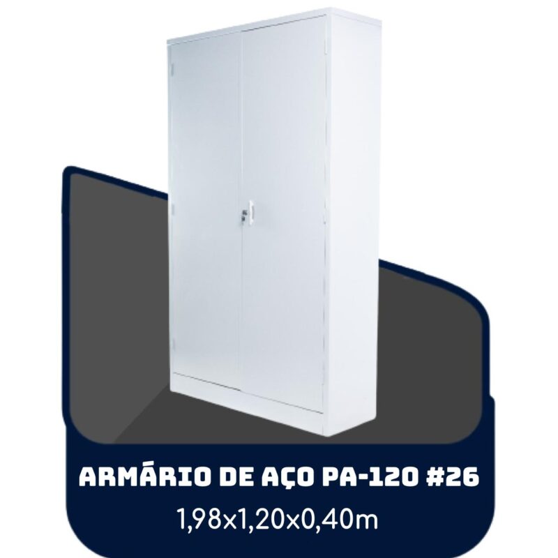 Armário de Aço PA 120 #26 – 1,98×1,20×0,40m – SA – 13121 MÓVEIS DONATO Armário de Aço 2