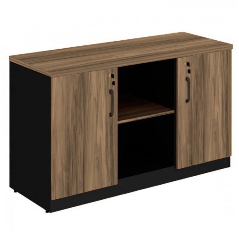 Armário Baixo Credenza – 1,20×0,74X0,45m NOGAL SEVILHA/PRETO – 21412 MÓVEIS DONATO Linha 40 mm 2