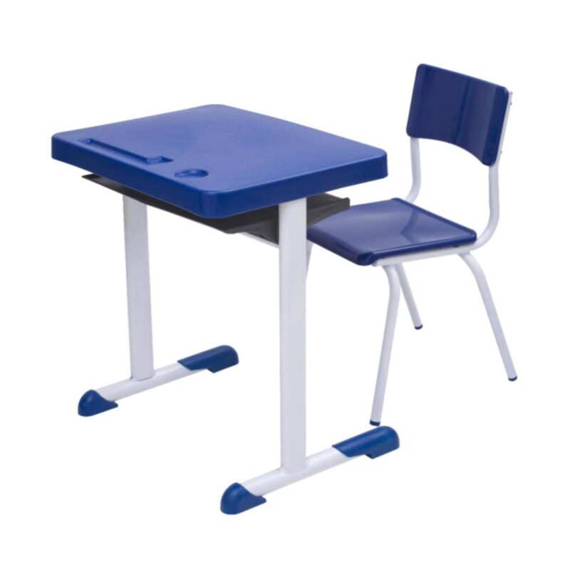 Kit Escolar Individual AZUL – (Mesa e Cadeira) – JUVENIL 06 a 09 Anos 40999 MÓVEIS DONATO Conjunto Escolar 2