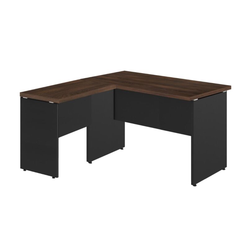 Mesa em L (Mesa 1,35m + Mesa Auxiliar) – S/ Gavetas MARSALA/PRETO – 25422 MÓVEIS DONATO Linha 30 mm 2