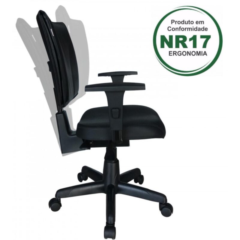 Cadeira B-ONE Back System com Braços Reguláveis – Cor Preta 31010 MÓVEIS DONATO Executiva 2