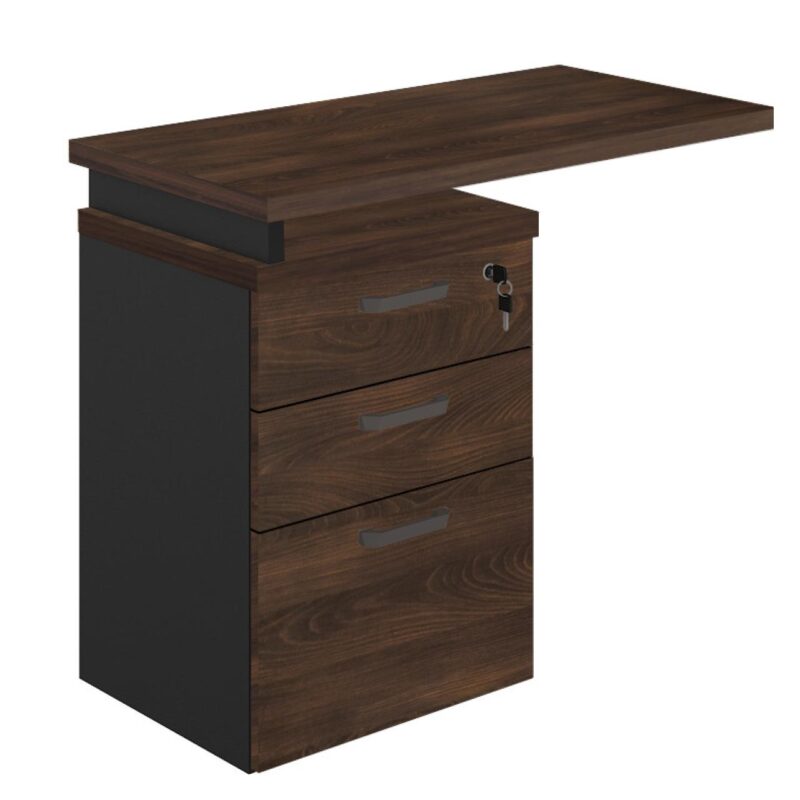 Mesa AUXILIAR c/ 03 Gavetas Pedestal MARSALA/PRETO – 51017 MÓVEIS DONATO Linha 30 mm 2