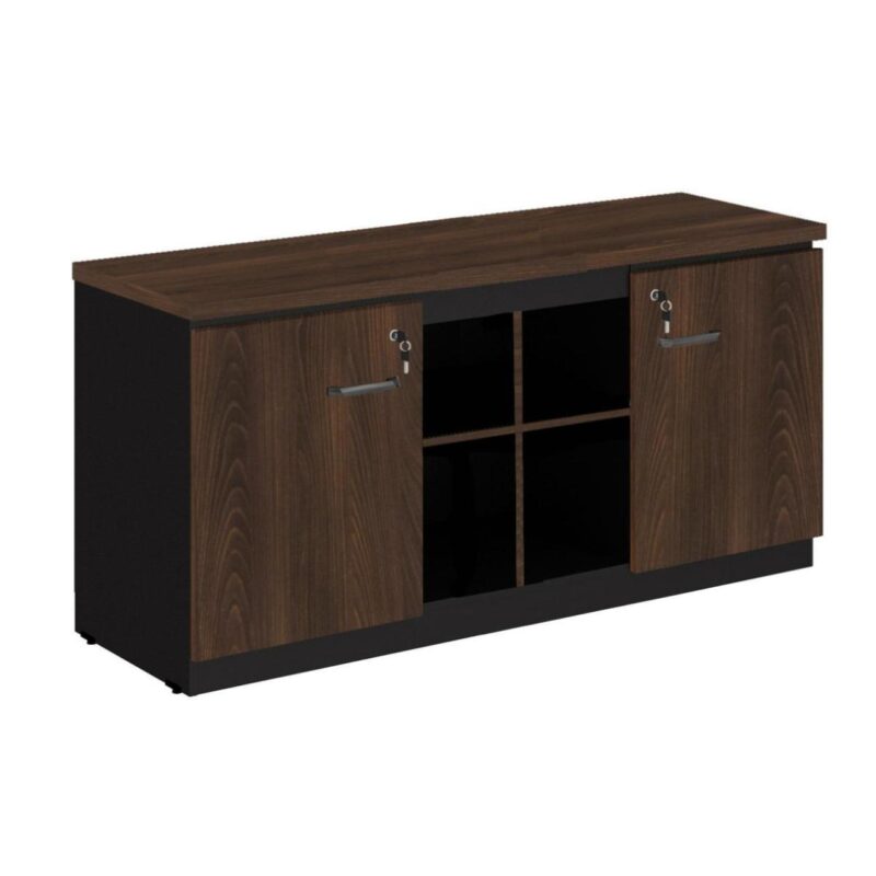 Armário Baixo GOLD Credenza – 1,60×0,72×0,45m MARSALA/PRETO – 23501 MÓVEIS DONATO Linha 30 mm 2