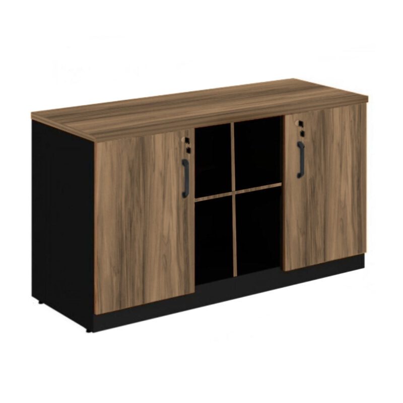 Armário Baixo GOLD Credenza ESPECIAL – 1,60×0,72×0,45m NOGALSEVILHA / PRETO – 23502 MÓVEIS DONATO Linha 40 mm 2